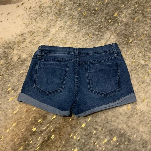No. 21 Dark Navy Blue Denim Jean Shorts Cuffed Hem Size 30 Summer - Picture 2 of 2